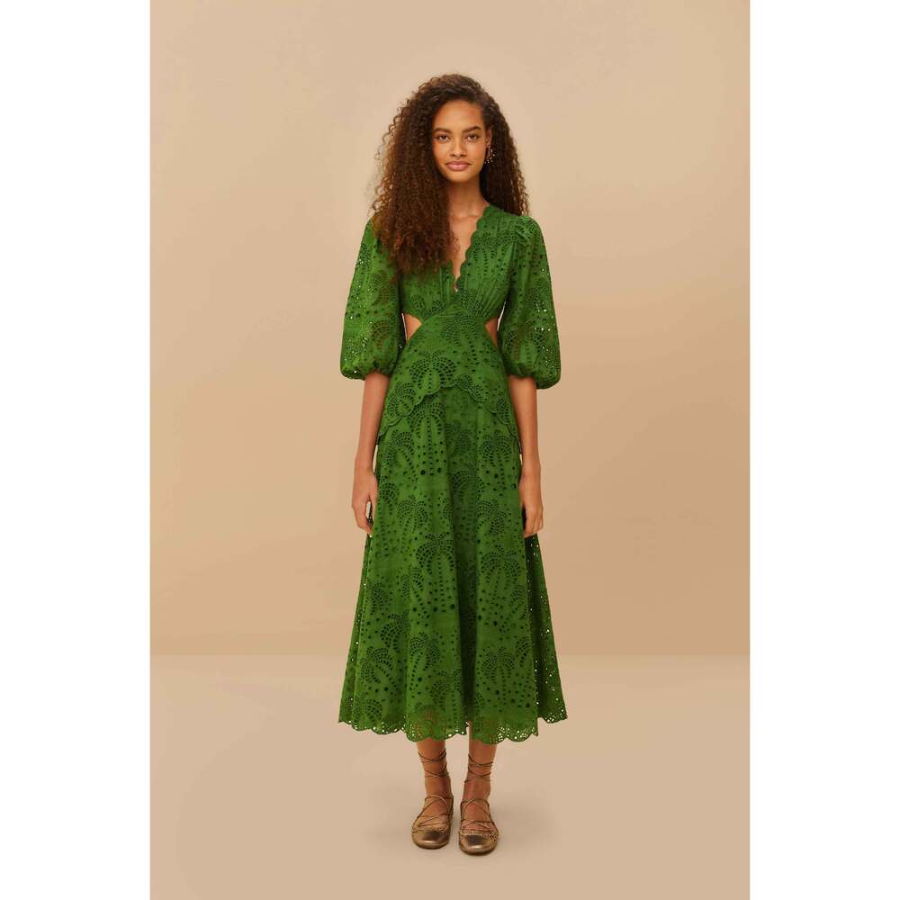 Green Richelieu Midi Dress